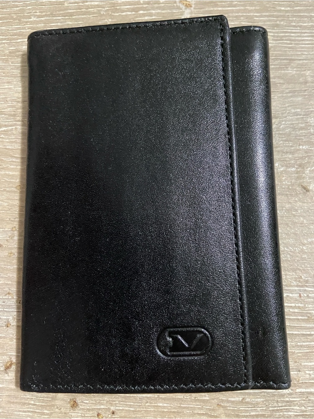Vintage Black Leather Men's Wallet - Classic Bi-Fold